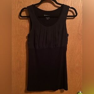 Black Mac and Jac  tank top with pleated detailing on top